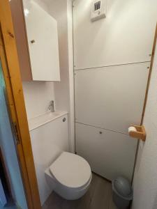 a small bathroom with a toilet and a cabinet at Thollon-Les-Mémises - IGLOO 2 in Thollon