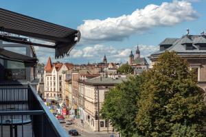 Výhľad na mesto Krakov alebo výhľad na mesto priamo z apartmánového hotela