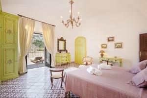 Villa 4 Colonne, Capri 객실 침대