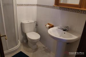 een badkamer met een toilet en een wastafel bij Alojamiento turístico La Casuca de Kika - Casas de Los Picos in Pechón