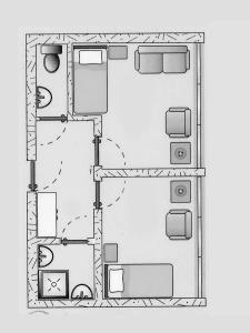 a drawing of a floor plan of a house at Ringhotel Fährhaus in Bad Bevensen