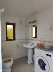 uma casa de banho com um lavatório e uma máquina de lavar roupa em Casa Agner em Adsubia