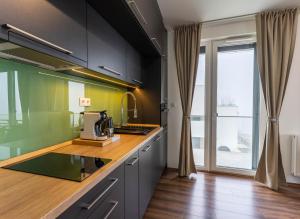 Kuchyň nebo kuchyňský kout v ubytování LakeView Apartment 305 Beachfront + 7 fotografií