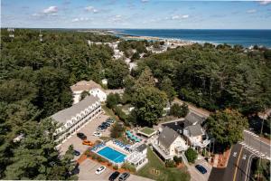 an aerial view of a resort with a pool at Admiral's Inn Resort in Ogunquit