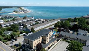 an aerial view of a city and the beach at Colonial Inn in Ogunquit