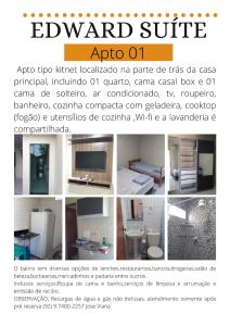 a collage of different pictures of a bathroom at Edward Suíte Manaus 01 in Manaus