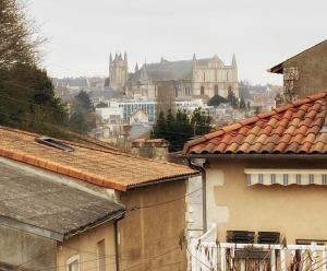 une vue sur une ville depuis les toits des bâtiments dans l'établissement LE PERCHOIR-POITIERS-LaConciergerie, à Poitiers
