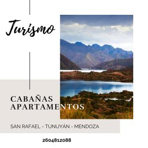 un collage de fotos de un lago y montañas en CABAÑAS & APARTAMENTOS Tunuyán - Alianza Compañía Inmobiliaria - Cuenta publicitaria en Tunuyán