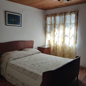 a bedroom with a large bed and a window at Los Piros Alojamiento in Esquel