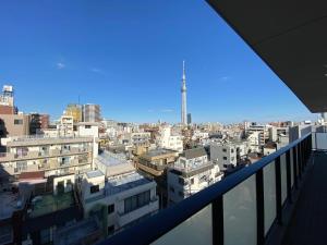 a view of a city from a balcony at Ano Hotel Asakusa in Tokyo