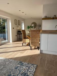 Spacious Studio Cabin with Sea/ Downs views Sole Use of HotTub in Seaford的厨房或小厨房