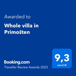 Fotografie z fotogalerie ubytování Whole villa in Primošten v Primoštenu