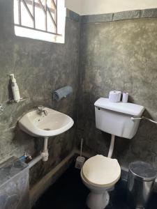 a bathroom with a toilet and a sink at 30 Wilson in Jinja