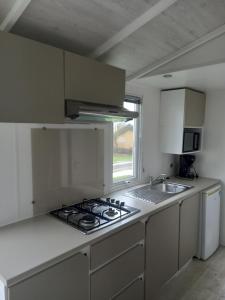Kuchyň nebo kuchyňský kout v ubytování Camping Oos Heem