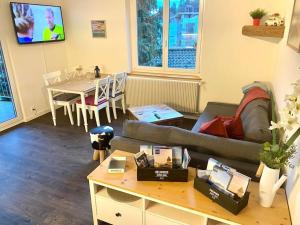TV a/nebo společenská místnost v ubytování Beautiful flat with nice lake and mountain views