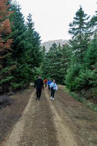 a group of people walking down a dirt road at Xenonas Kypseli in Kipseli