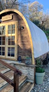 a yurt with a tent on top of it at La Roulotte U Sognu in Muro