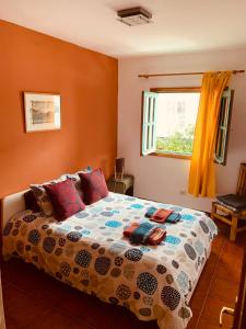 a bedroom with a bed and a window at coqueto apto EILA 100 metros playa WIFI in Famara