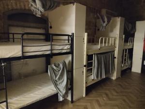 eine Gruppe Etagenbetten in einem Zimmer in der Unterkunft CAPSULES & Dormitory BH in Jerusalem