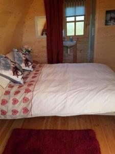 Postel nebo postele na pokoji v ubytování Glamping Pod in St Austell Sleeps 2 with Spa