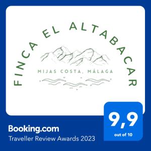 Finca El Altabacar - Casa Rural - Playa في ميخاس كوستا: رسم للجبل مع وجوائز مراجعة كلمات السفر