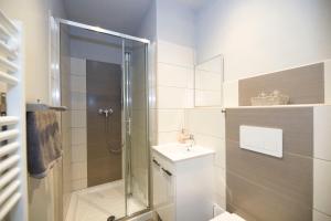クトナー・ホラにあるLibušina Villaのバスルーム(シャワー、トイレ、シンク付)