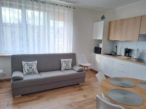 Kuchyňa alebo kuchynka v ubytovaní Piotruś Pan by Orzechowa Przystań Centrum blisko plaży