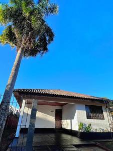 una casa con una palmera delante de ella en The palm house en Puerto Iguazú