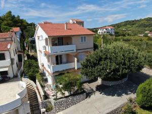 an aerial view of a house at Guest House Violeta in Rab