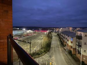 a view of a street at night from a balcony at Ferry Rd by Westcountry SA in Plymouth