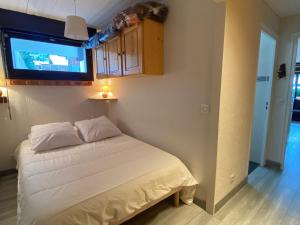 Posteľ alebo postele v izbe v ubytovaní Studio 4 pers, coin montagne, terrasse, parking privatif, centre village, non fumeur - FR-1-437-100