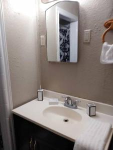 a bathroom with a sink and a mirror at Old Jefferson in Paris