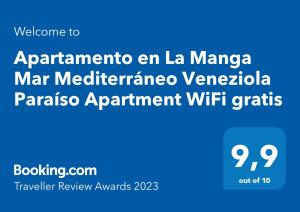 Anhang zu a la maissance mar medicare spricha bestellen wr certificate in der Unterkunft Veneziola Paraíso Apartament in La Manga del Mar Menor