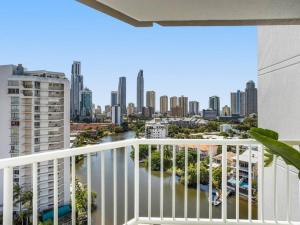 a balcony with a view of the city at New 2 Bedroom 2 Bathroom Apartment in Gold Coast