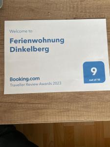 Certifikát, hodnocení, plakát nebo jiný dokument vystavený v ubytování Ferienwohnung Dinkelberg