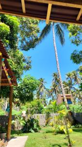 a view of a garden with palm trees at Casa Recanto das Mangueiras Japaratinga - Alagoas in Japaratinga