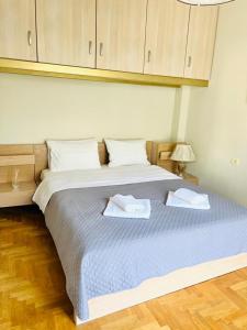 Posteľ alebo postele v izbe v ubytovaní Neoclassical 2Bed in Kallimarmaro