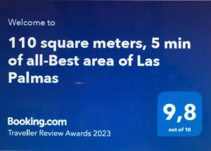 110 square meters, 5 min of all-Best area of Las Palmas tanúsítványa, márkajelzése vagy díja