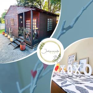 a rendering of a house with a photo of it at Jakaranda Cabin - Self Catering Apartment in Secunda