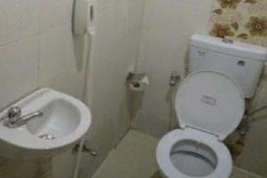 a bathroom with a toilet and a sink at Krishna Guest House By WB Inn in Agra