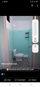 a bathroom with a white toilet in a room at Nitasnipahut Pamilacan island in Pamilacan