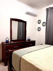 Tempat tidur dalam kamar di Outstanding Pent House w/Jacuzzi