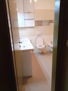 ein Bad mit einem WC und einem Waschbecken in der Unterkunft Apartment Laura in Pula
