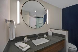 a bathroom with a sink and a mirror at Fairfield by Marriott Inn & Suites Norfolk in Norfolk