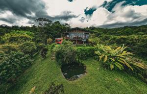 a house on top of a hill in the jungle at Birds & Breakfast Costa Rica in Fortuna
