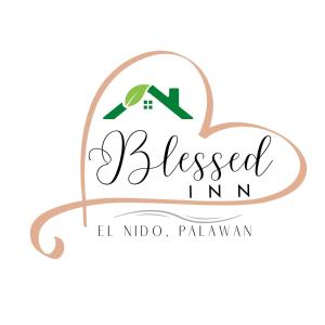 a label for a blessed inn with a house in a cloud at Blessed Inn in San Miguel