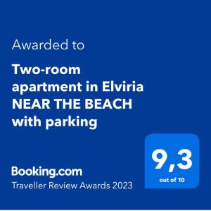 Certifikát, ocenenie alebo iný dokument vystavený v ubytovaní Two-room apartment in Elviria NEAR THE BEACH with parking