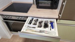 Kuchyň nebo kuchyňský kout v ubytování Allgäunest