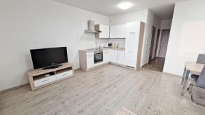 Kuchyňa alebo kuchynka v ubytovaní Apartmány Vinohrady