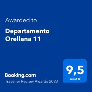 Certifikát, hodnocení, plakát nebo jiný dokument vystavený v ubytování Departamento Orellana 11